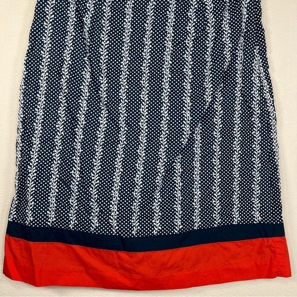 SIZE 6 TALBOTS BLUE WHITE RED SKIRT LINED ZIP CLOSURE RETRO PRINUP PATRIOTIC - Picture 5 of 9